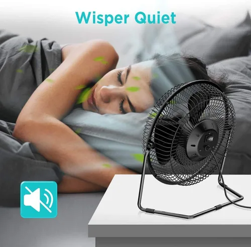Miniatura 7 de EasyAcc Ventilador de escritorio USB de 9 pulgadas, ultra silencioso, alimentado por USB, ventilador de escritorio de rotación de 360° con marco