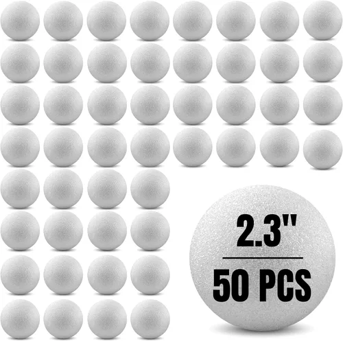 Miniatura 26 de Hygloss Bolas redondas de espuma para manualidades 6 piezas de espuma blanca de 3.8 pulgadas (XPS) para artes, pequeñas bolas de espuma