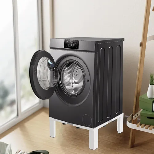 Miniatura 5 de Pedestal de lavandería de acero inoxidable resistente, soporte universal para lavadora y secadora de 12 pulgadas de altura para máquinas de carga