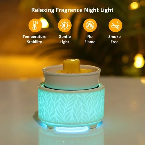 Miniatura 6 de EQUSUPRO - Calentador de cera para derretir cera perfumada, calentador eléctrico de cera de cerámica 4 en 1, quemador de cera de fragancia