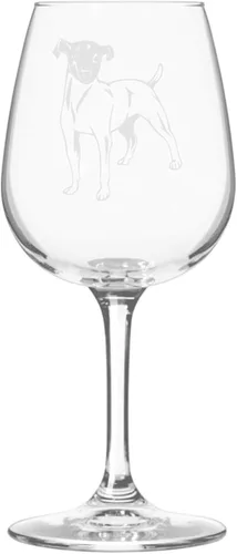Miniatura 486 de Copa de vino de 12.75 onzas con diseño de perro grabado