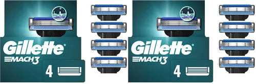 Gillette Mach3 - Recambios de maquinilla de afeitar para hombres, 4 recambios de cuchillas de afeitar (paquete de 2)