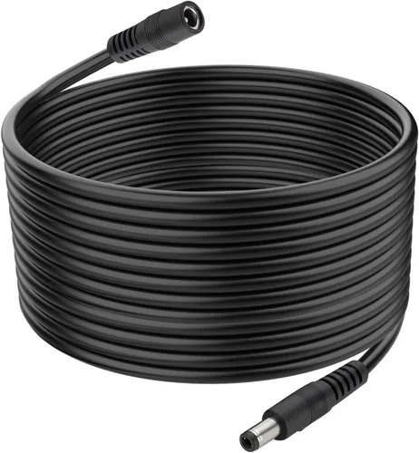 Miniatura 8 de CENSHI Paquete de 1 cable de extensión de alimentación CC de 18 AWG de 0.217 in x 0.098 in, cable conector macho a hembra para cámara de seguridad