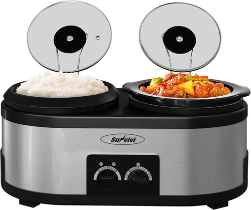 Miniatura 20 de Olla de cocción lenta programable 12 en 1 de 8 cuartos, multicocina calentador de alimentos con temporizador digital, control de temperatura, olla