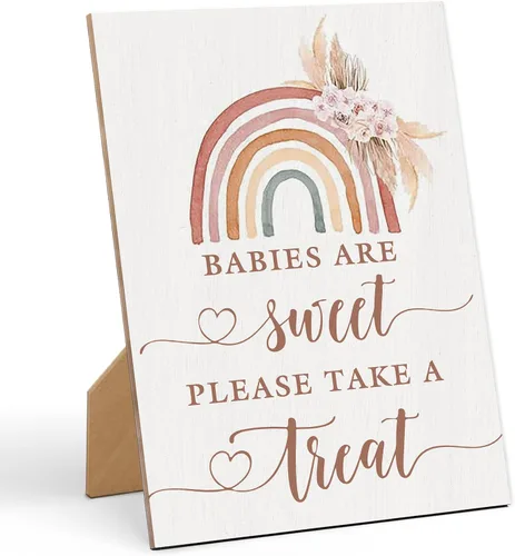 Miniatura 7 de Letrero decorativo de madera con texto en inglés «Here Comes The Sun», 8 x 11 pulgadas, decoración de mesa neutra de género para decoración de baby
