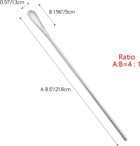 Miniatura 2 de Cuchara agitadora de café de 8.5 pulgadas/8.6 in, acero inoxidable plateado 304#, palitos de café redondos, sólidos y de mango largo, para cóctel