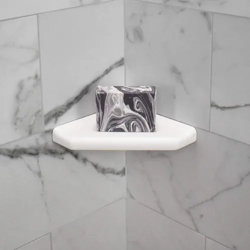 Miniatura 4 de Questech Jabonera de ducha de 5 pulgadas para ducha interior, con tapa para nueva construcción, organizador de baño para paredes de azulejos