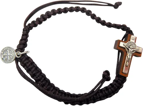 Miniatura 4 de Westmon Works Pulsera de San Benito macramé ajustable de moda católica accesorio de joyería incluye tarjeta sagrada, Algodón, Sin gemas.