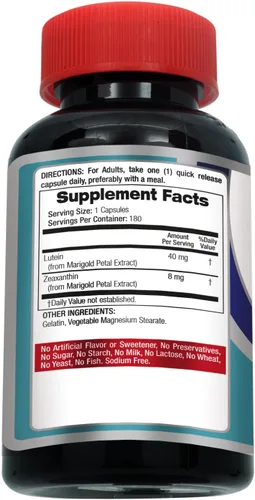 Miniatura 9 de FITO MEDIC'S Lab Luteína 180 Cápsulas 40 mg Suplementos de Luteína 40 mg Luteína y zeaxantina Extracto Concentrado Luteína 40 mg