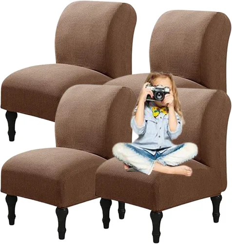 Miniatura 45 de Fundas elásticas para silla sin brazos, extraíbles y lavables, de elastano jacquard sin reposabrazos, protector de muebles para sala de estar, Verde