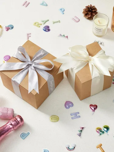 Miniatura 4 de Eupako Cajas de regalo de 4 x 4 x 4 pulgadas, paquete de 25 cajas de papel kraft marrón con tapas, cajas de regalo para damas de honor