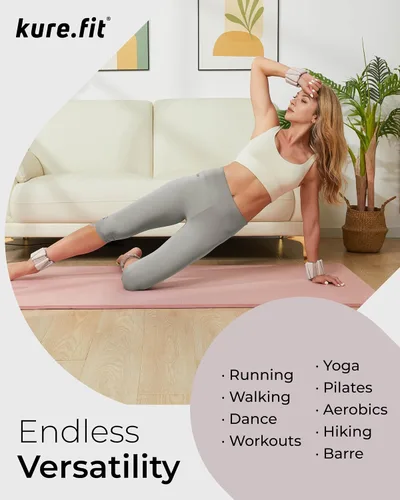 Miniatura 3 de Peso para Pilates Pesas ajustables para muñeca y tobillo para mujeres Brazaletes con peso 1 libra/ 2 libras cada una (Juego de 2)