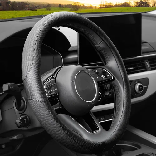 Miniatura 10 de YHONGJT - Funda de cuero de microfibra suave para volante, tamaño universal de 15 pulgadas, para mujeres y niñas, apta para vehículos, sedanes, SUV