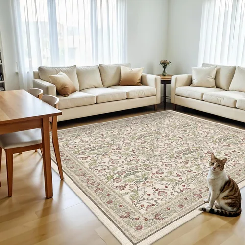 Miniatura 51 de Alfombras de área 9x12 para sala de estar: Alfombra oriental lavable de 108 pies cuadrados para dormitorio - Alfombra de pelo bajo ultra delgada