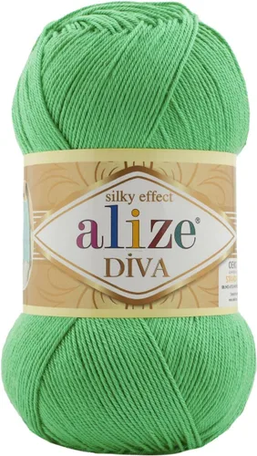 Miniatura 7 de Alize Diva Silk Effect 100% hilo acrílico de microfibra, 1 madejas de bola de 3.53 oz 383yds color (1 - crema)