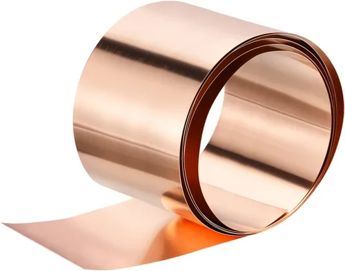 Miniatura 8 de uxcell Rollo de lámina de cobre de 137.795 in x 3.937 in x 0.004 in, 99.9% de tira de cobre puro, placa de lámina de metal intermitente de cobre