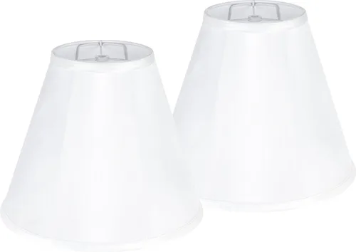 Miniatura 17 de GO&SO Juego de 2 Pantallas de Lámpara de Campana Blancas Pequeñas para Mesa de Noche - 6" Superior x 13" Inferior x 10.6" Alto (Spider) Pantalla