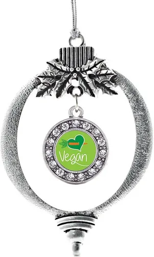 Miniatura 242 de Inspired Silver - Twin One - Adorno festivo de Navidad de plata - Adorno festivo de árbol de Navidad con dije de círculo y circonita cúbica