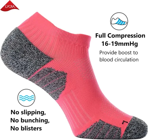 Miniatura 29 de CWVLC - Calcetines deportivos, hasta el tobillo, de compresión, acolchados, unisex, paquete variado