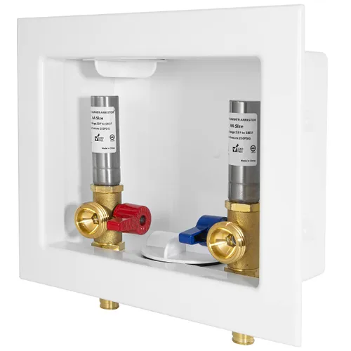 Miniatura 11 de EFIELD Caja de salida para lavadora con drenaje central, 1/2 pulgada CPVC x 3/4 pulgadas MHT (conexión CPVC de 1/2 pulgada), blanco, con pararrayos
