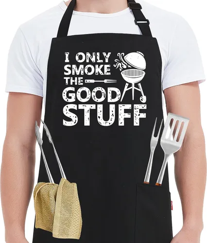 Miniatura 9 de Kaidouma Delantales Divertidos para Hombres y Mujeres Chef - Delantal Unisex Divertido de Cocina, Parrilla, Barbacoa con 2 Bolsillos - Regalos