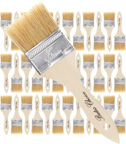 Miniatura 26 de Bates - Pinceles de pintura de cerdas naturales de 1 pulgada, juego de 16 unidades para pintura de astillas, tinte de madera y uso general
