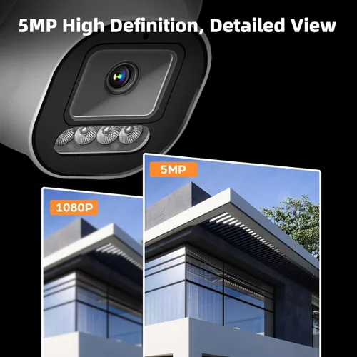 Miniatura 2 de TIGERSECU Cámara de seguridad domo gran angular de 5 MP para TVI, CVI, AHD, CVBS DVR, resistente a la intemperie para uso en interiores