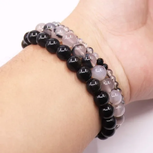 Miniatura 6 de UEUC - Pulseras Reiki, apilables, de piedras curativas, cristales, con dije del árbol de la vida, yoga y hoja de loto, contra la ansiedad