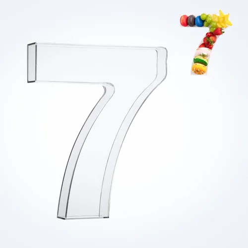 Miniatura 41 de Bandeja de 11" de Acrílico con Letras y Números – Bandeja Reutilizable y Rellenable para Aperitivos de Charcutería, Caja de Servir Postres