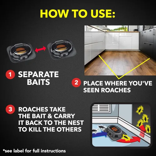Miniatura 6 de Raid Cebos grandes de doble control para cucarachas para control de cucarachas en interiores, estaciones de cebo resistentes a los niños, 8
