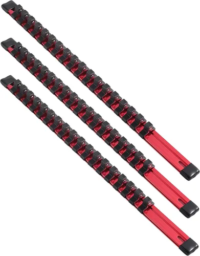 Miniatura 26 de ALOANES Organizador de riel de enchufe de aleación de aluminio de 1/4 de pulgada, bastidores de enchufe resistentes, kit de soporte para caja de Azul