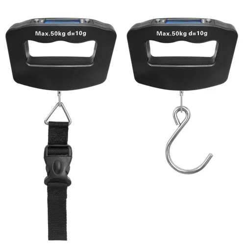 Miniatura 2 de AFUNTA Báscula de equipaje de 110.2 lbs y 0.35 oz, 2 básculas de equipaje digitales de mano para maletas, báscula digital electrónica para colgar