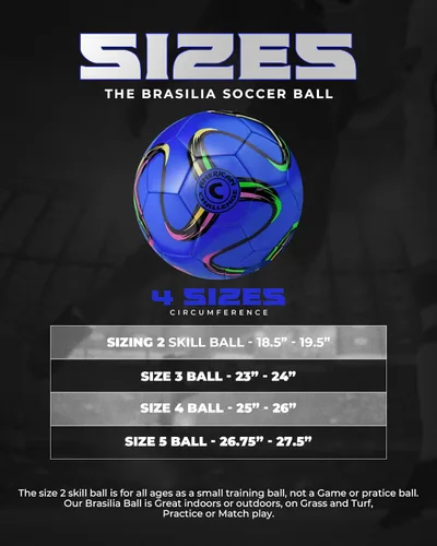 Miniatura 6 de American Challenge Brasilia - Balón de fútbol – Tamaños 5, 4, 3 y 2 – Balón de fútbol de entrenamiento para jóvenes y adultos para práctica