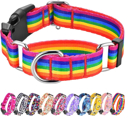 Miniatura 12 de Collar Martingale para perros, collares ajustables de nailon suave con diseño especial lindos patrones para perros pequeños, medianos y grandes Flor