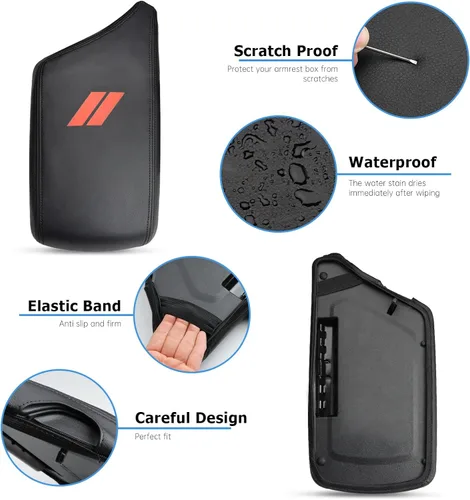 Miniatura 4 de INTGET Funda de Reposabrazos de Consola Central de Coche para Accesorios Dodge Challenger 2023 2022 2021 2020 2019 2018 2017 2016 2015 Funda