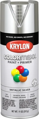 Miniatura 71 de Krylon K05599007 COLORmaxx Pintura en aerosol y base para uso en interiores y exteriores, color gris brillante para maquinaria, 12 onzas