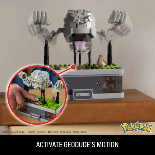 Miniatura 3 de MEGA - Juego de juguetes de construcción Pokémon, mini geodude movimiento con 355 piezas, 5 pulgadas de alto, brazos y boca móviles, coleccionable