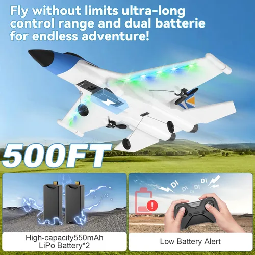 Miniatura 8 de 4DRC Avión RC G1 para adultos y niños, avión de combate RC Jet 2.4GHz 4 canales 6 ejes Gyro estabilizador RTF planeador avión juguetes de avión