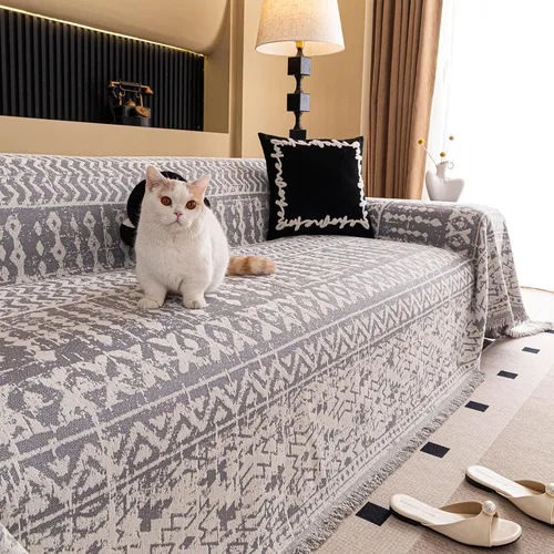 Miniatura 14 de STACYPIK Funda de sofá gris plateado para mascotas, fundas de sofá jacquard lavables para seccionales, protector grueso de muebles para sofá de 2