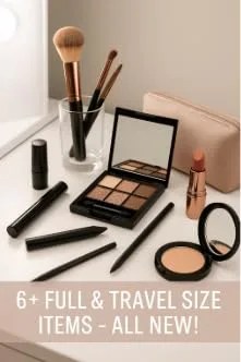 Miniatura 2 de Caja misteriosa de maquillaje, 6 productos de belleza de tamaño completo y viajes, lápiz labial, sombra de ojos, pinceles, paquete sorpresa