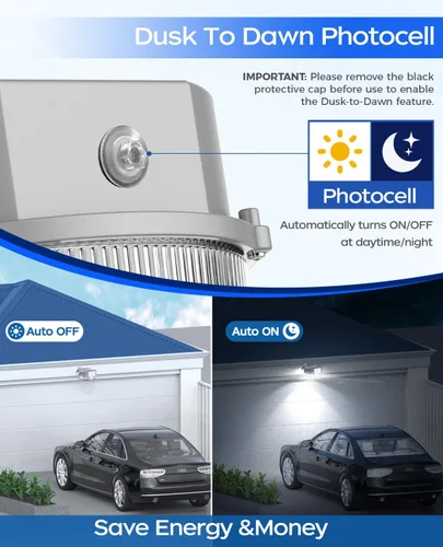 Miniatura 3 de CINOTON Luz LED de granero, 70 W 8400 lm, luz de seguridad para exteriores del anochecer al amanecer, listado UL, 120 V, optimizada para el hogar