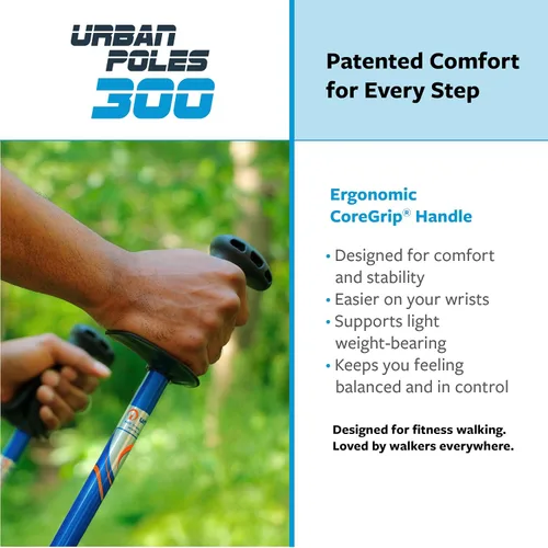 Miniatura 4 de Urban Poling Bastones urbanos serie 300 – 1 par – Edición fitness – CoreGrip™ ergonómico patentado para estabilidad – Ajustable, plegable, ligero