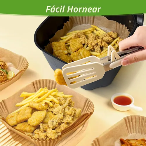 Miniatura 4 de 360 piezas de 16,5 cm de lado forros desechables para freidora de aire, papel de pergamino sin blanquear y resistente para freidora de aire, sin