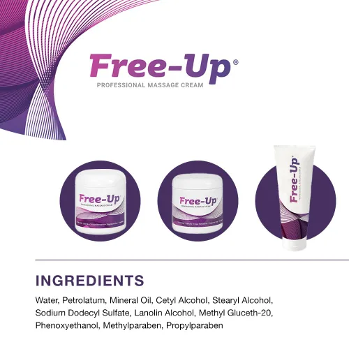 Miniatura 3 de Free-Up -Crema de masaje profesional, sin fragancia, gran deslizamiento, lubricidad, percepción de tejidos, perfecta para terapia física, masaje