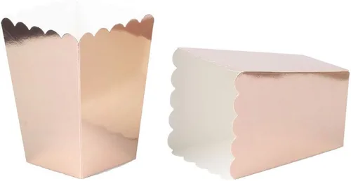 Miniatura 3 de Cajas de palomitas de maíz de oro rosa mini caja de palomitas de maíz para fiesta, paquete de 36 Rosa - oro