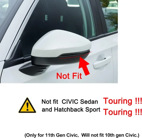Miniatura 6 de Thenice Funda para espejo retrovisor Civic de 11ª generación, protector de espejo retrovisor lateral compatible con Honda Civic 2022 2023 2024 2025