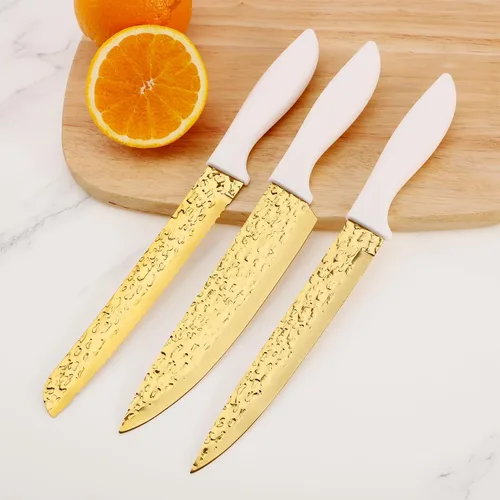 Miniatura 8 de Juego de cuchillos de cocina antiadherentes con bloque de cuchillos, cuchillos dentados, tijeras y afilador, 15 piezas de acero inoxidable