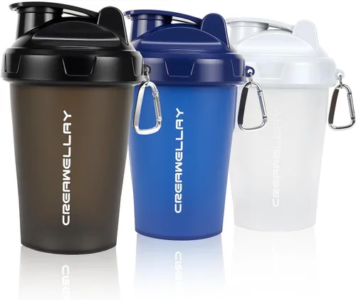 Miniatura 12 de Paquete de 2 botellas agitadoras para mezclas de proteínas, botella pequeña de 17 onzas con asa, tazas agitadoras de gimnasio con bola mezcladora