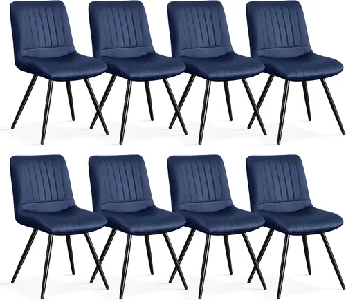Miniatura 56 de Sillas de comedor, modernas sillas de comedor con cojines gruesos, sillas tapizadas de piel sintética para cocina, comedor con patas de metal