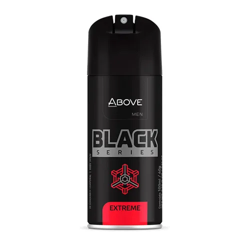 ABOVE Black Series Body Spray, Extreme, 2.12 onzas – Desodorante – Fragancia de madera – Máscaras de transpiración – Spray seco de larga duración –